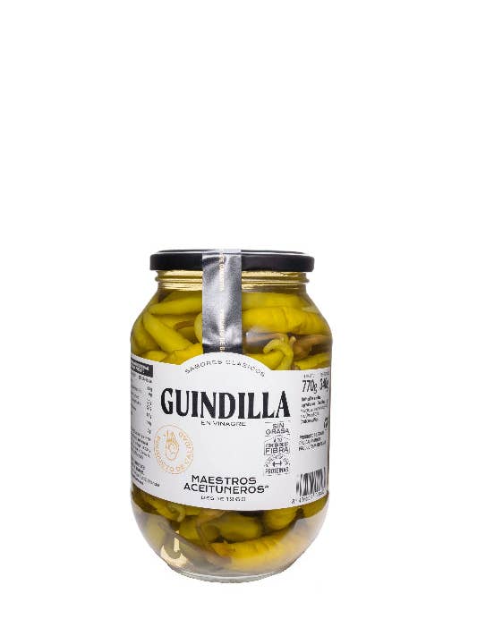 Guindillas Maestros Aceituneros - Piments Verts Espagnols Marinés pour la vente par Tinmonger