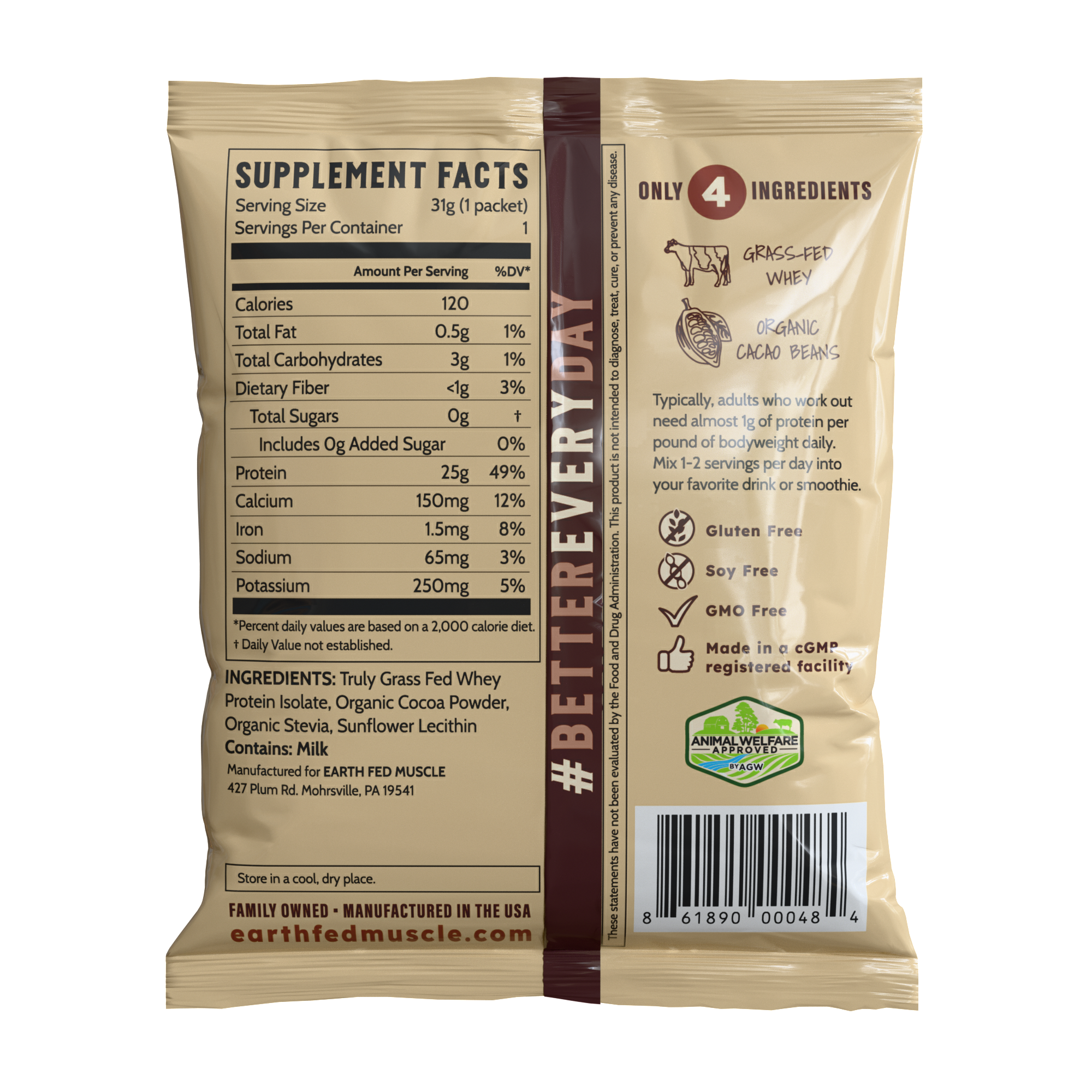 Earth Fed Muscle - Wholesale Protein/Superfood Powder - Single Serving Whey Protein Packs1