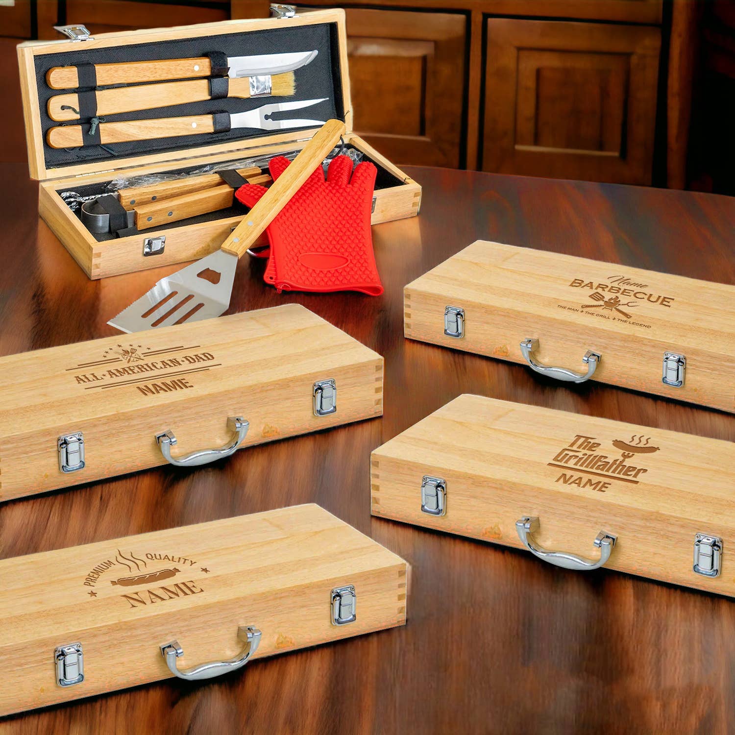 Engrave My Memories - Wholesale Outdoor Grill Tools - Personalized Grill,Custom Father's Day Gift, BBQ Grill Set7