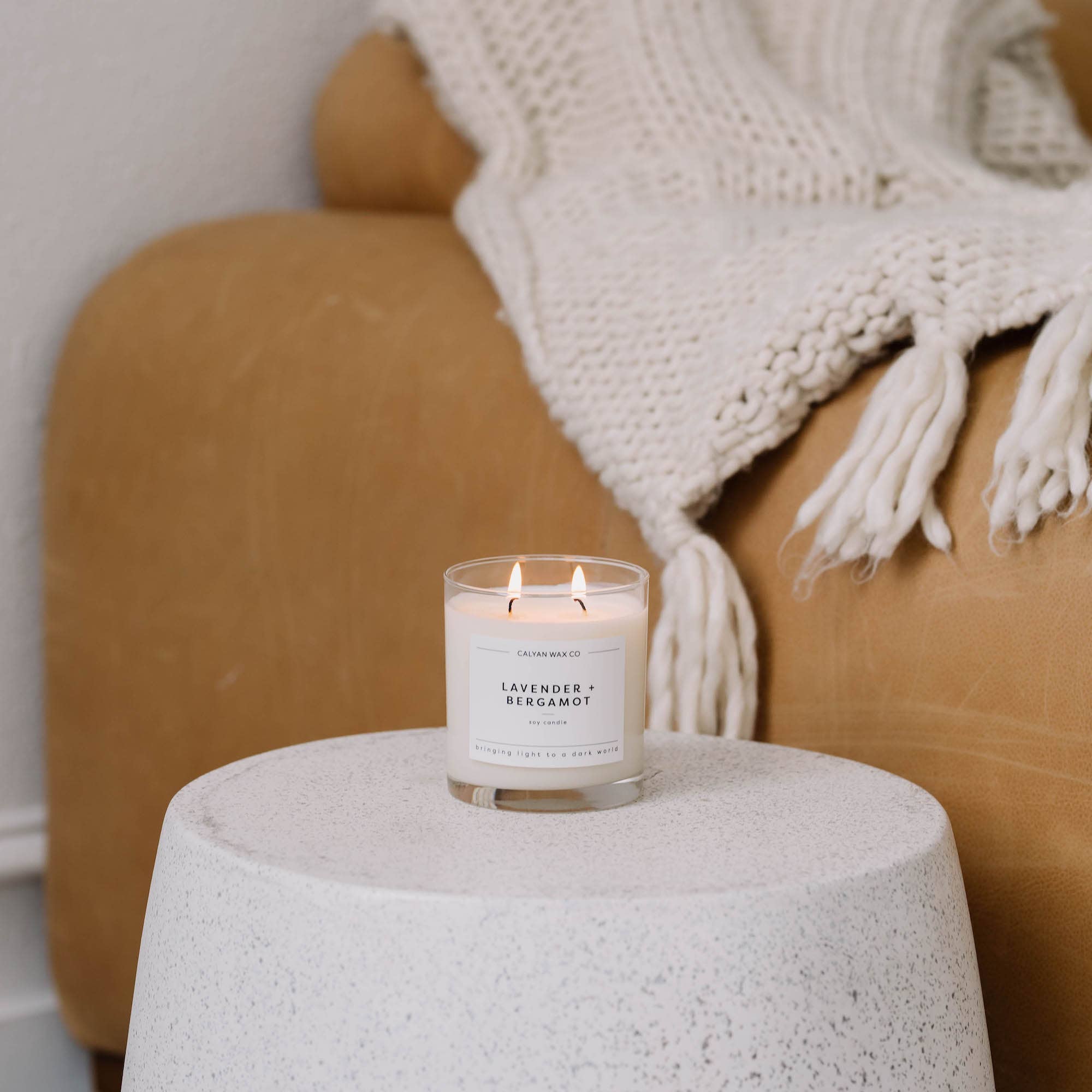 Calyan Wax Co. - Wholesale Jar/Filled Candle - Lavender + Bergamot - Glass Tumbler Soy Candle2