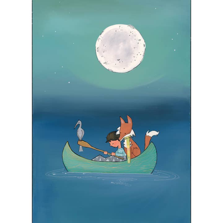 Fine Art Print - Night Canoe (Design 13) for wholesale by Megan Marie Myers Art