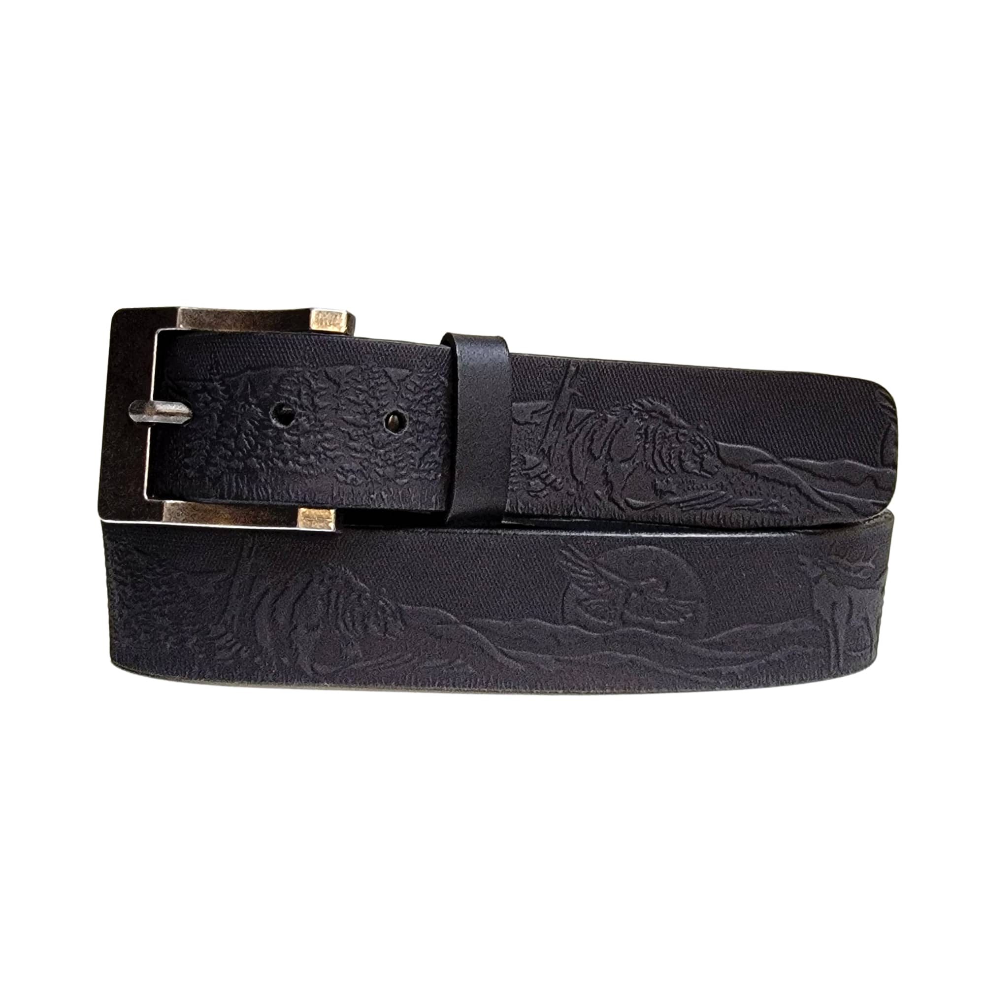 NAB LEATHER – wholesale Belt – Unisex – The Wildlife Belt - Cognac Embossed Full Grain Leather Belt Made in Canada2