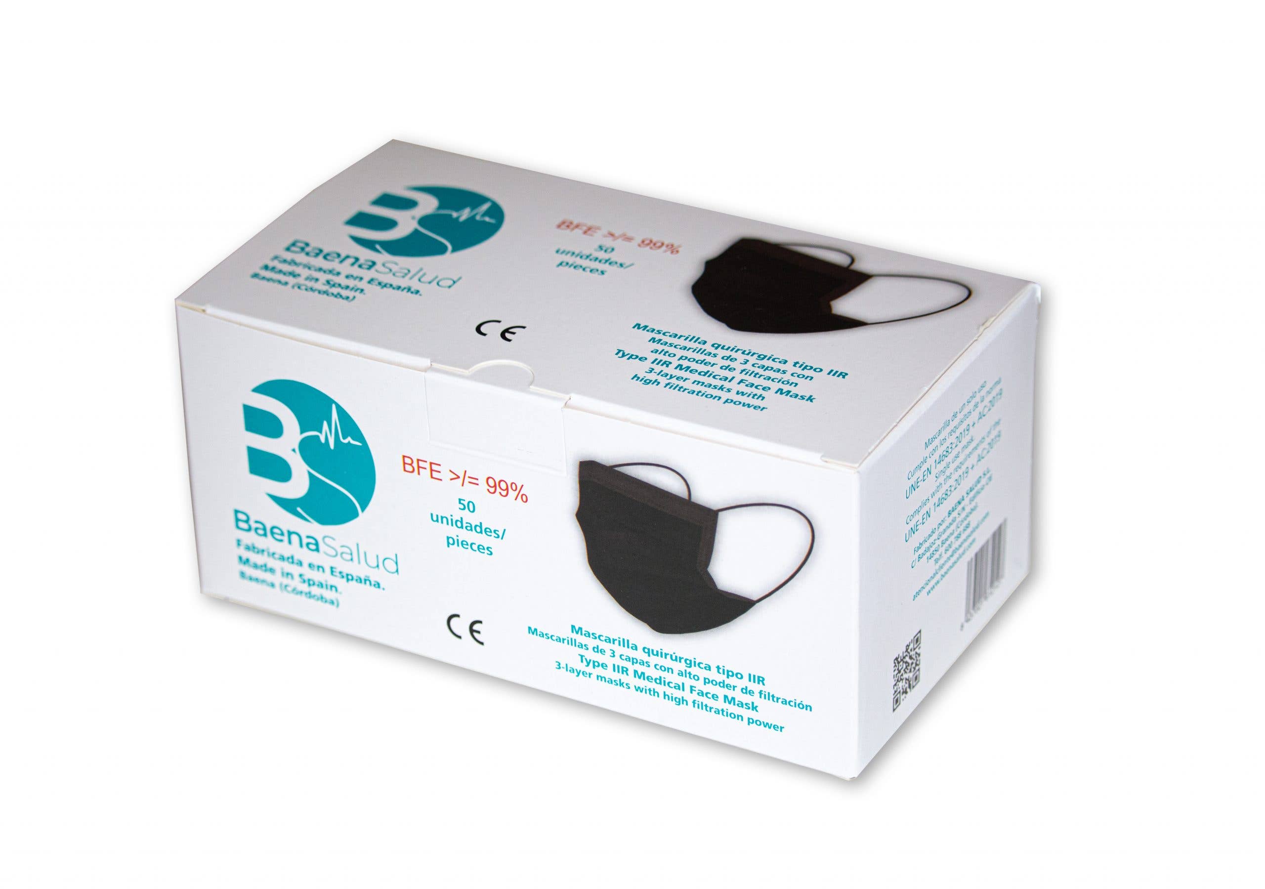 BAENA SALUD - Vente Masque/visière de protection pour le visage - Masque chirurgical bleu type IIR (50 pièces)7