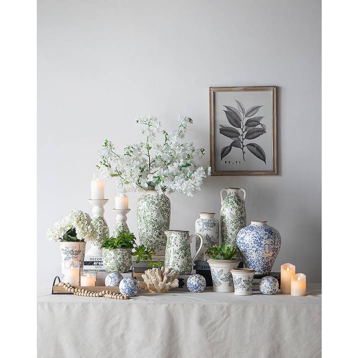 A&B Home Group Inc. - Wholesale Plant Pot - 5.5x5.5x5" Delft Whisper Ceramic Planter