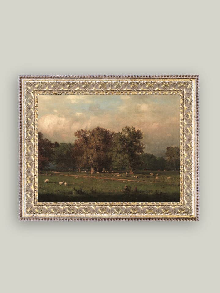 Sheep Farm Framed Antique Art for wholesale by Petal Lane Home