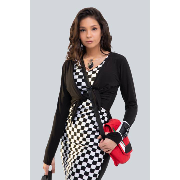 Fever1 Fashion – wholesale Cardigan – Women’s – Long Sleeve Black Bolero with Thumb Holes5