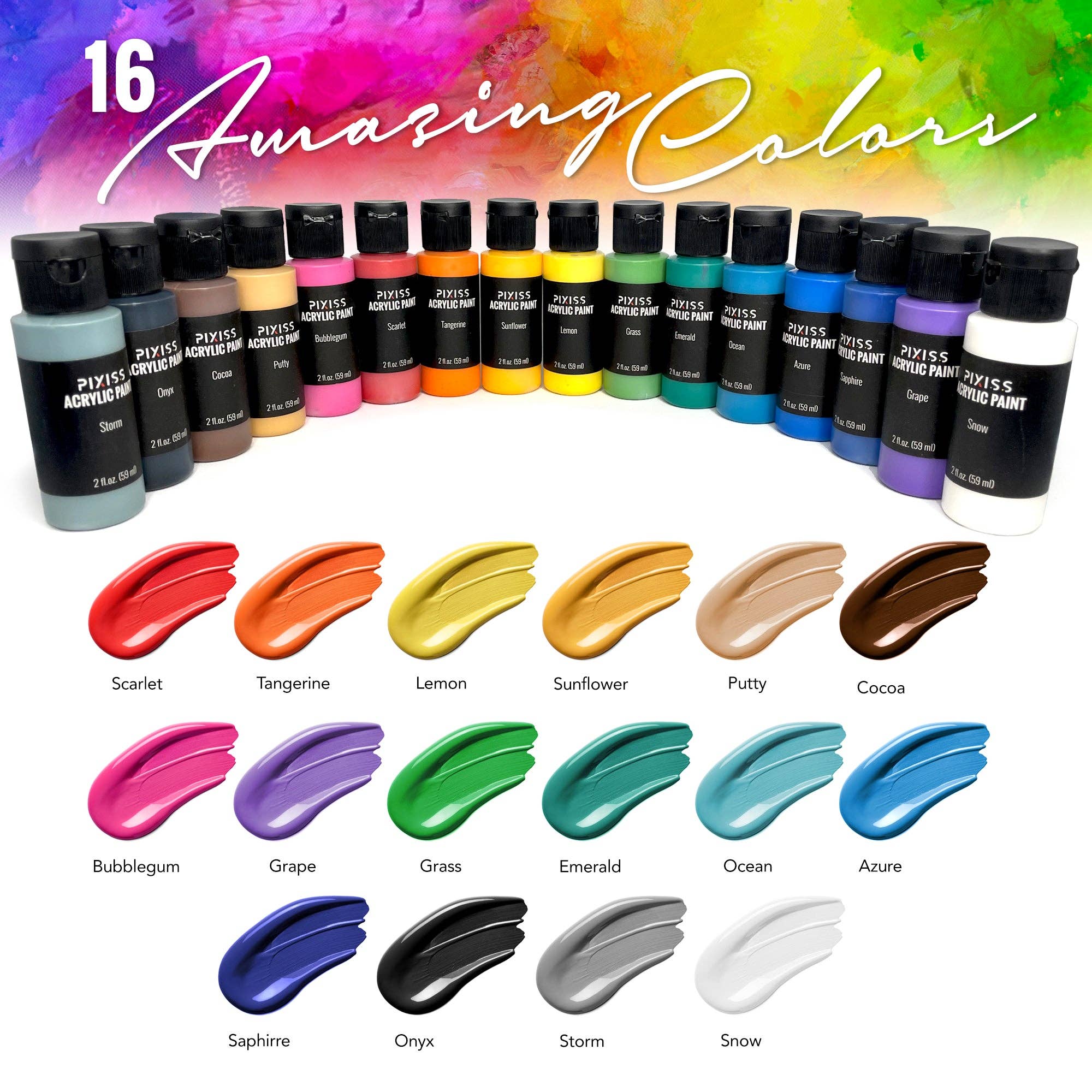 Pixiss - Vendita all'ingrosso Set da pittura - Kit per principianti di pittura acrilica PIXISS1