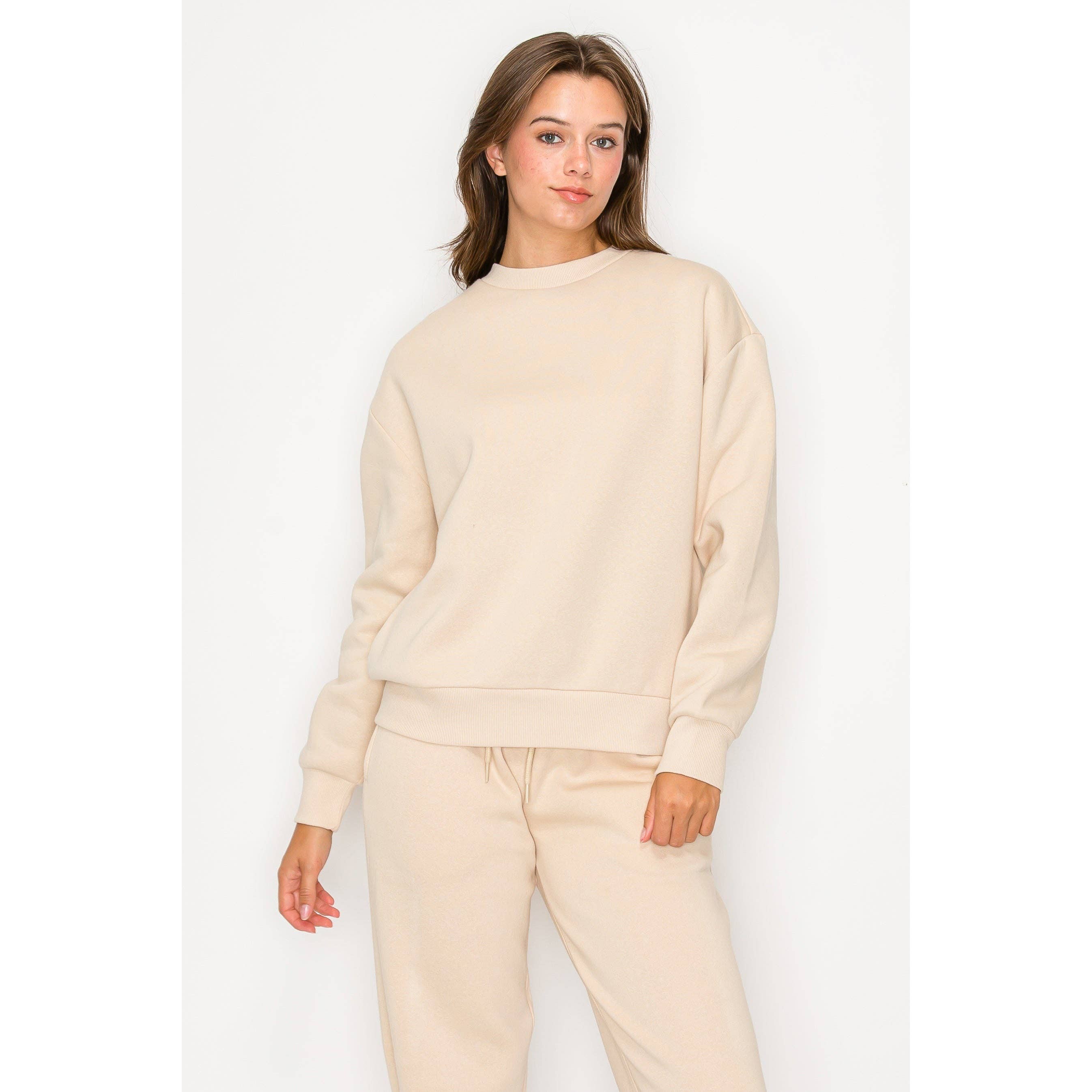 Timeless - Wholesale Sweatshirt - Women's - Oversized Crewneck Fleece Long Sleeve Sweatshirt12