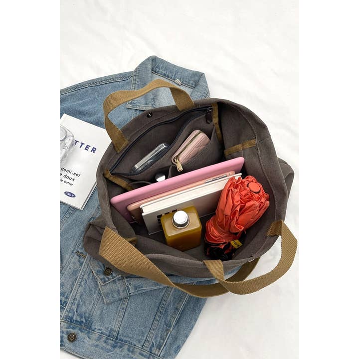 Vanilla Monkey - Wholesale Tote Bag - Women's - Minimalist Large Capacity Canvas Shoulder Tote Bag6