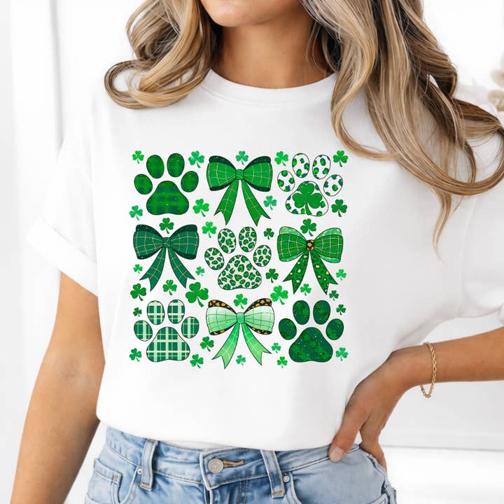 Pattes et Nœuds Coquette T-shirt de la Saint-Patrick pour la vente par Londas Tees and Tumblers