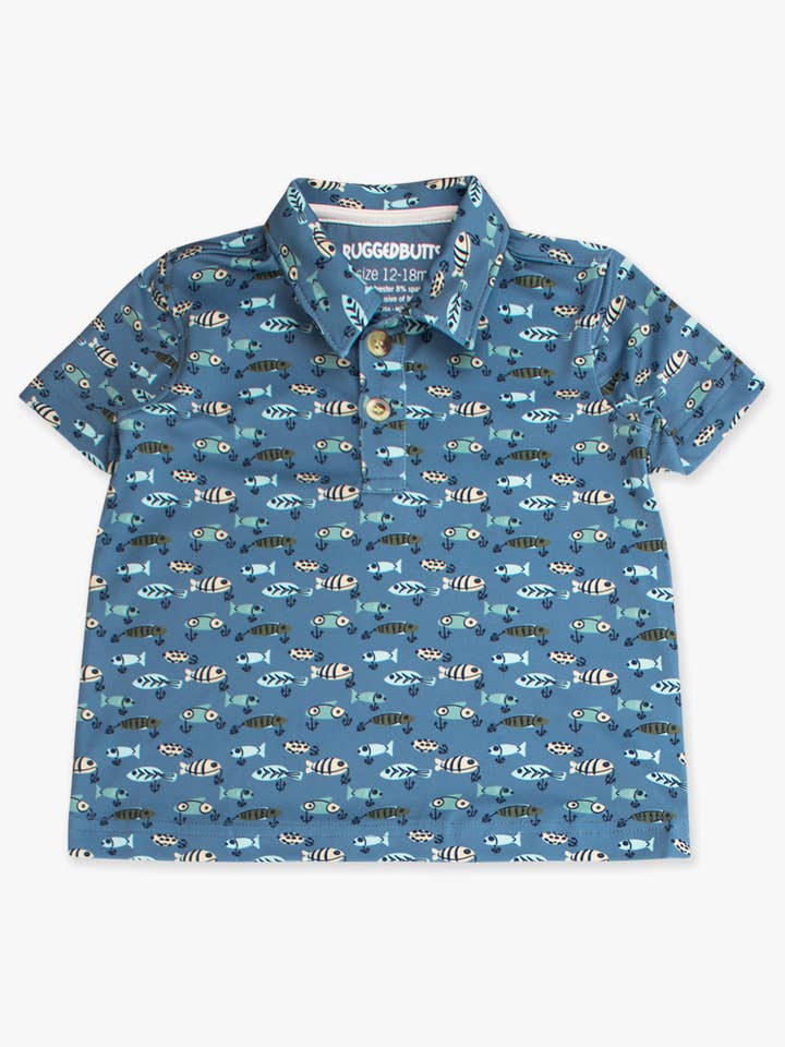 Blue Boys Fish Bait Buddies Knit Short Sleeve Performance Polo
for wholesale on Faire6