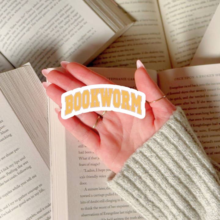 Purely Bookish - Wholesale Sticker - BookWorm Varsity Sticker β 3" Waterproof Bookish Sticker with Holo Overlay β Reading, Books, Reader Gift, Book Lover4