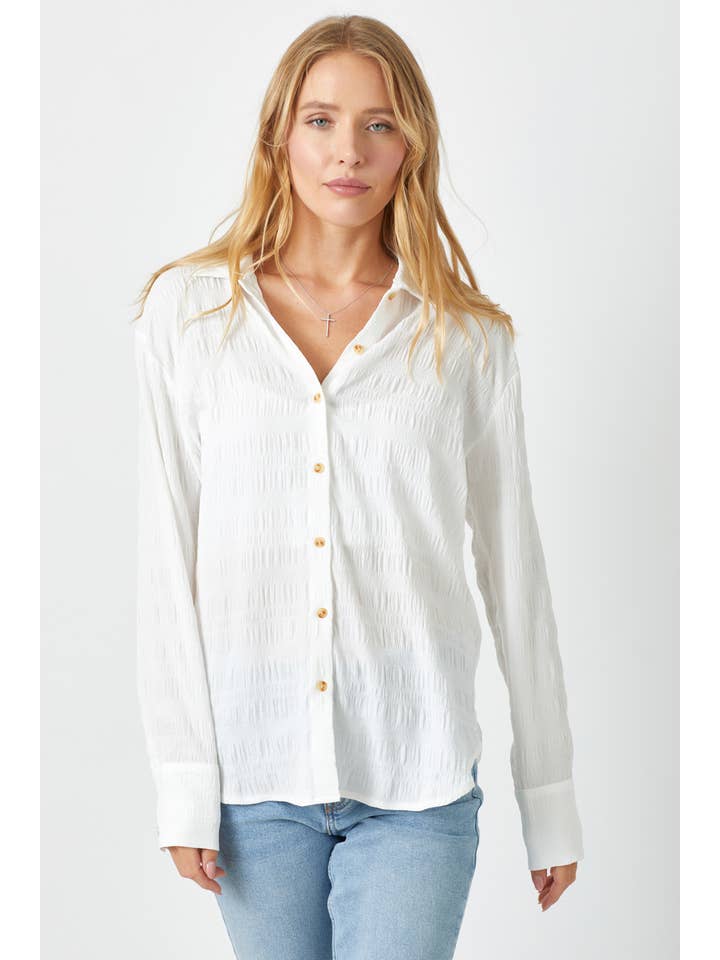 Mystree - Wholesale Button Down Shirt - Women's - 60209 Textured Button Down Shirt14