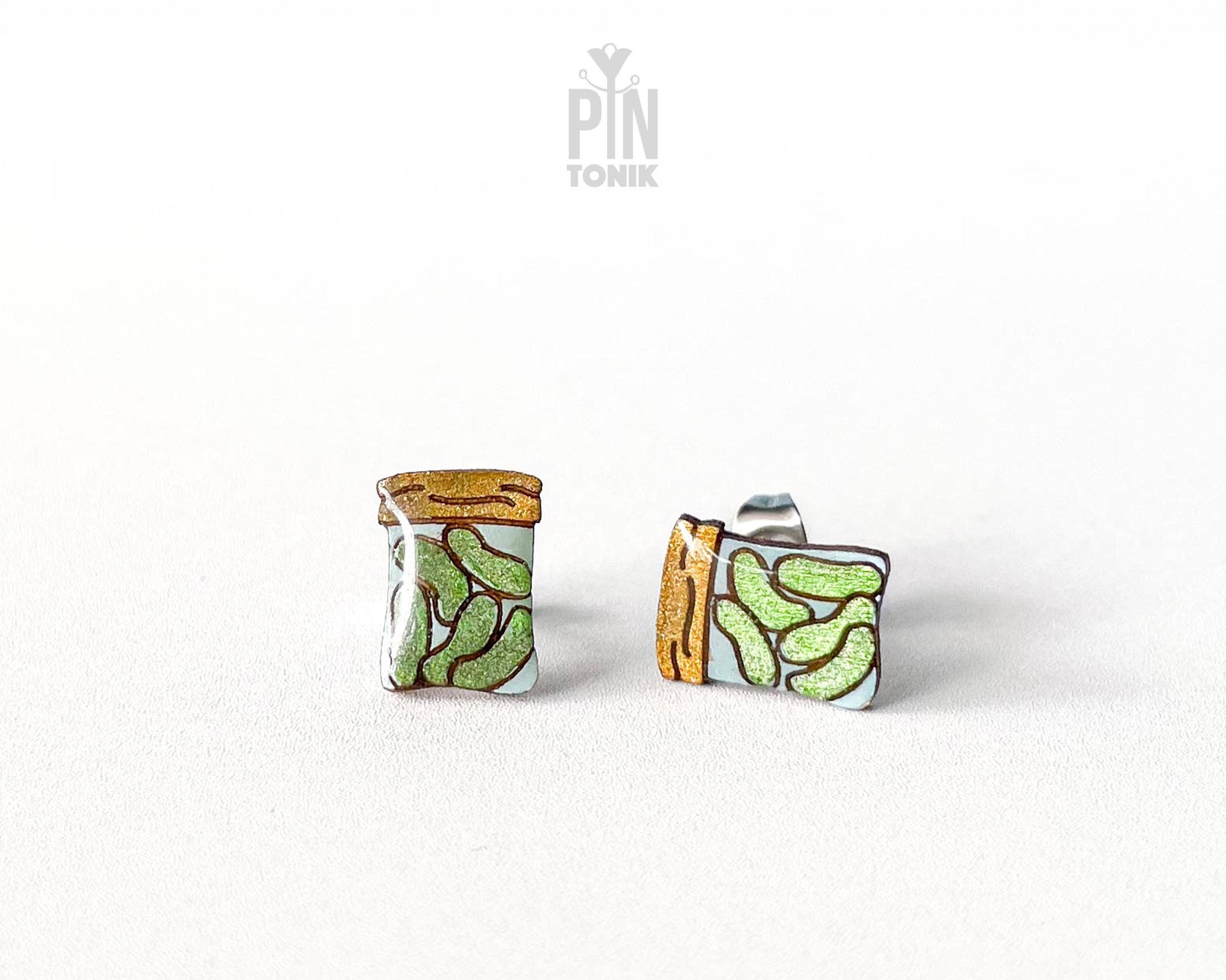 PinTonik - Wholesale Stud/Post Earrings - Pickle Stud Earrings - Weird Food Vegetable Gifts0