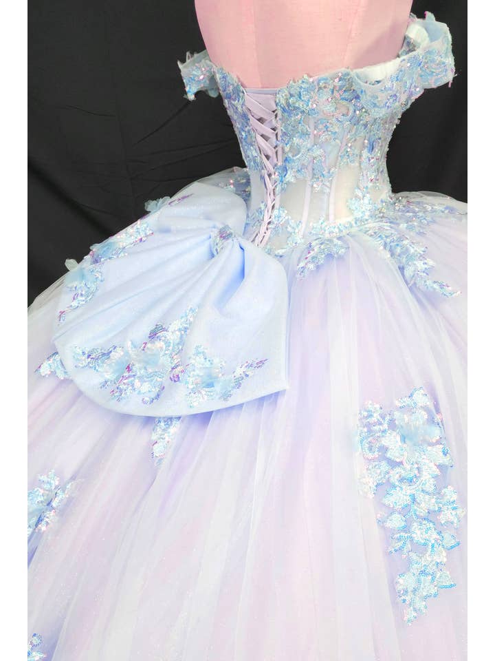lilac blue Off the shoulder lilac/blue quinceanera dress CHF3124 for wholesale on Faire