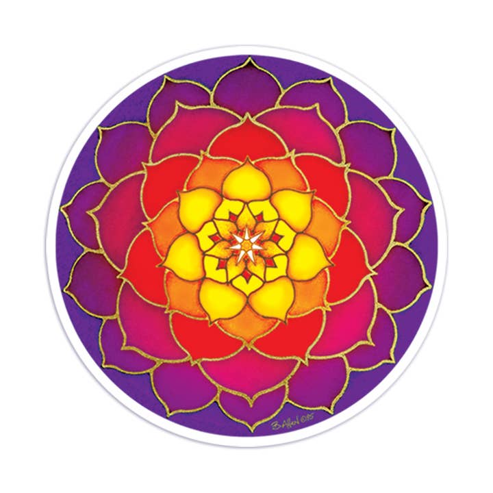 4.5" Sticker Window Sunrise Lotus for wholesale by Mandala Arts