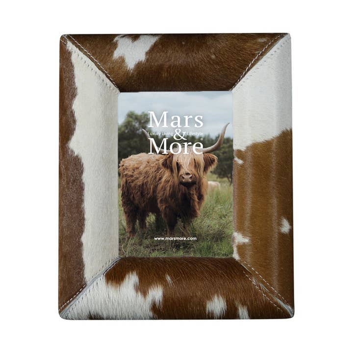 photo frame cow round brown/white 18x13cm for wholesale by Mars & More - Brand of B Living