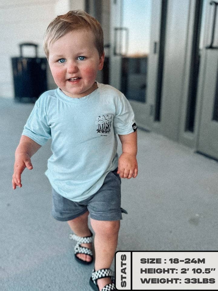 T-shirt en viscose de bambou pour enfants avec impression surf. pour la vente par Cedar North