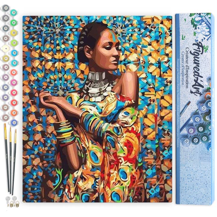 Dipingi con i numeri Donna in Abiti Tradizionali per la vendita all'ingrosso da parte di Figured'Art