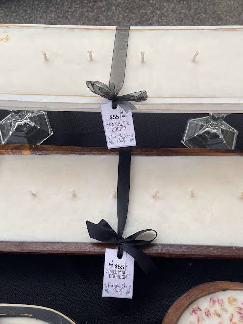 Bol à pâte 7 mèches en bois blanc pour la vente par Enchanted Home and Bath