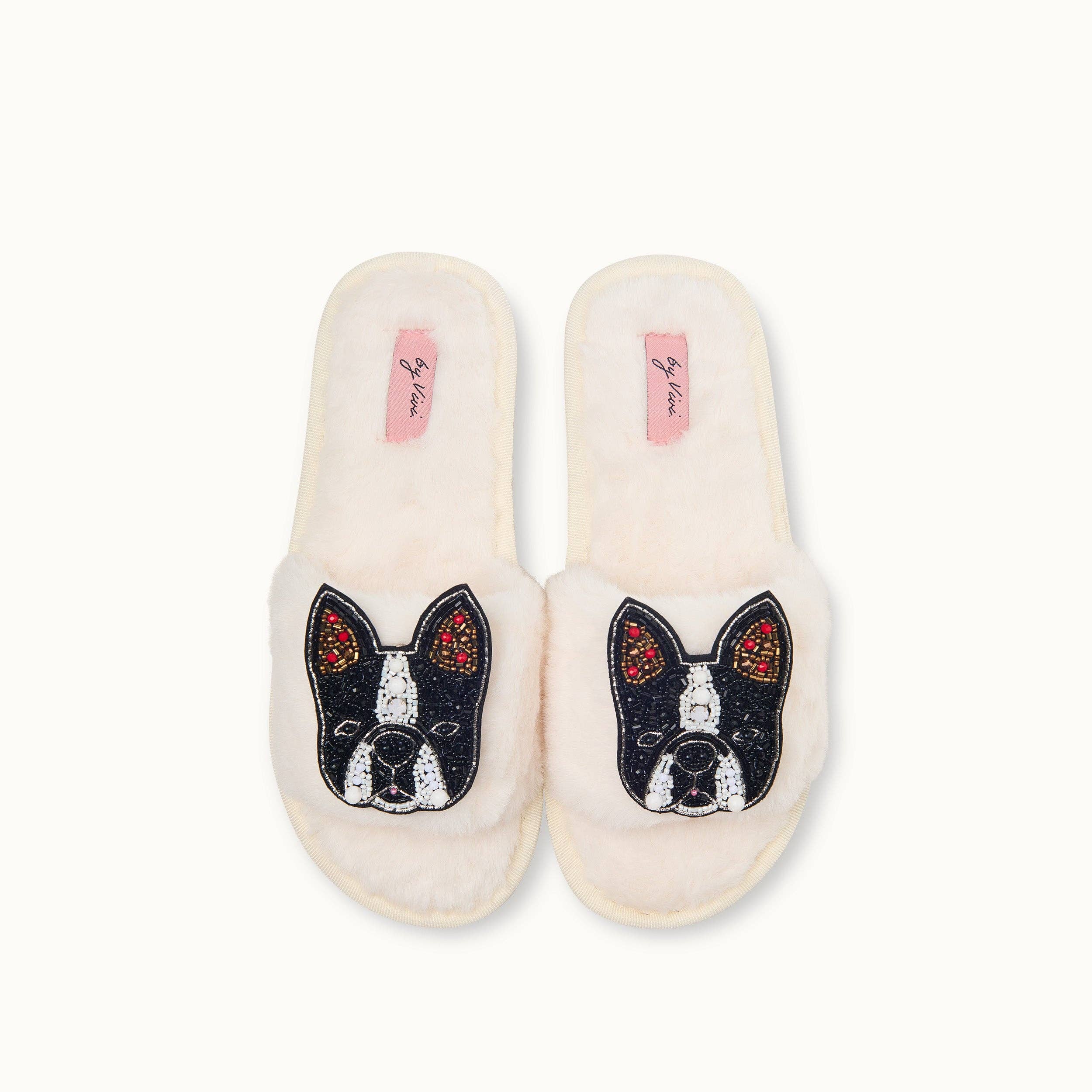 by Vivi. – Großhandel Hausschuhe – Damen – Broschenpaar für Slipper: Bulldogge9