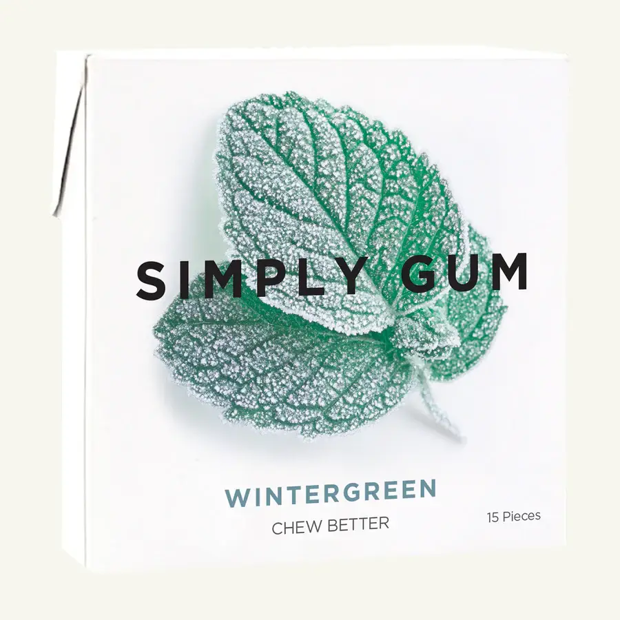 Simply Gum - Wholesale Chewing Gum - Wintergreen Chewing Gum - Natural + Plastic-Free | 6 Pack1