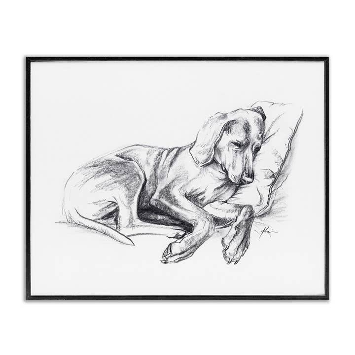 Stupell Industries - Wholesale Wall Decor - Kids & Baby - Napping Dog Drawing Framed Art1