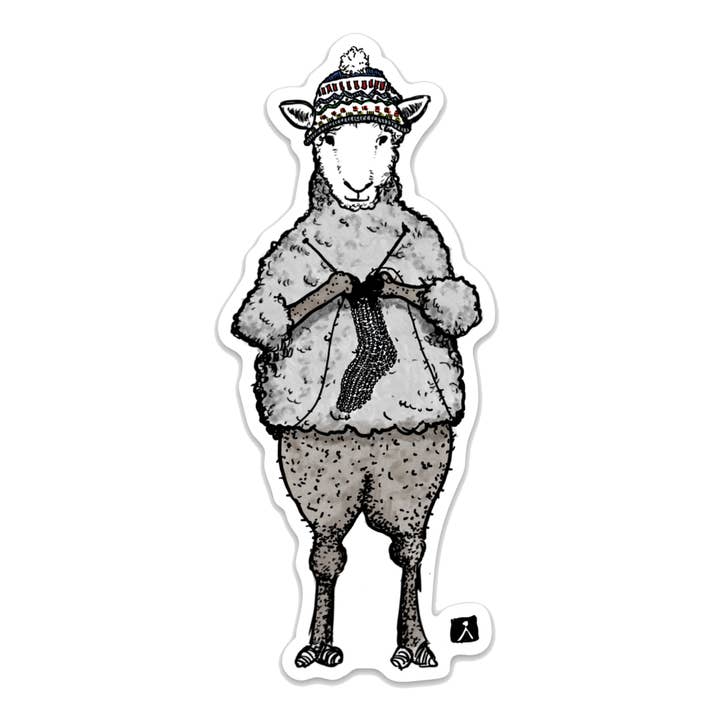 A Sheep Standing And Knitting From Her Own Wool for wholesale by Bellavance Ink