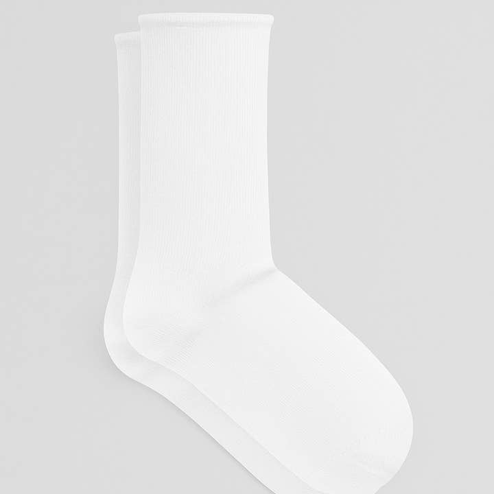 9509 | Socken mit Rollrand - Naturweiss (6er Pack) for wholesale by Leela Cotton