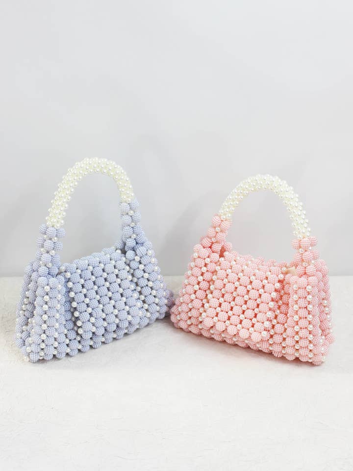 A2512SK70095-Perlenbesetzte Mini-Handtasche mit Griff für den Großhandel von Esley Accessories