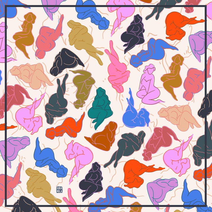 Pañuelo de seda Art School 90 para venta al por mayor de Dora Nola