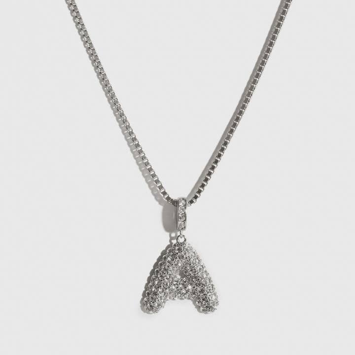 Pavé Bubble Letter Pendant for wholesale by DRAE COLLECTION