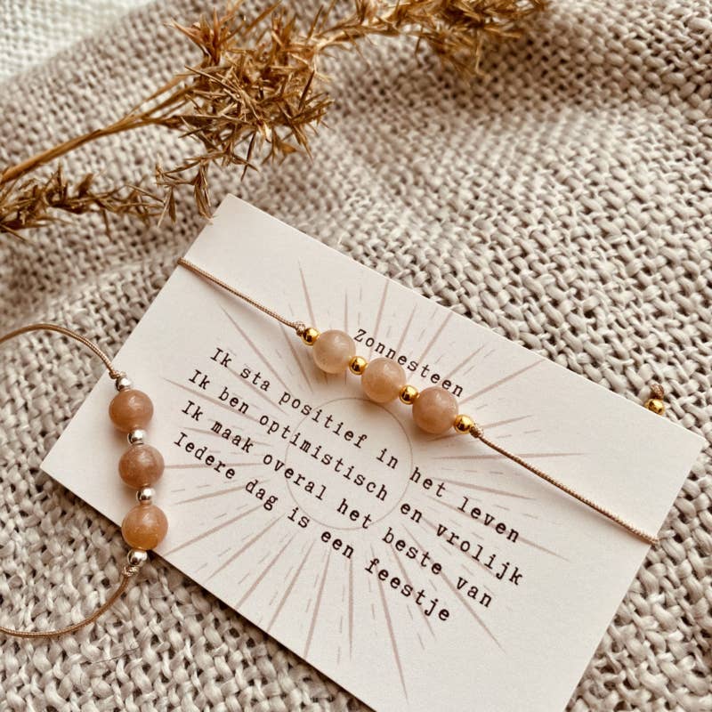 Typisch Shanna – wholesale Beaded bracelet – Gemstone Affirmation Bracelet - Sunstone1