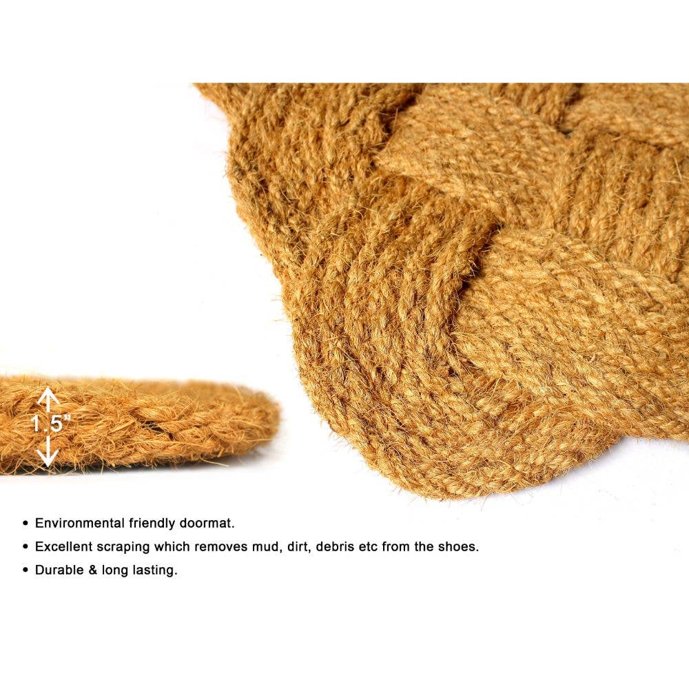 RugSmith - Wholesale Door mat - RugSmith Natural Handcrafted Coir Doormat, 18" x 30"3