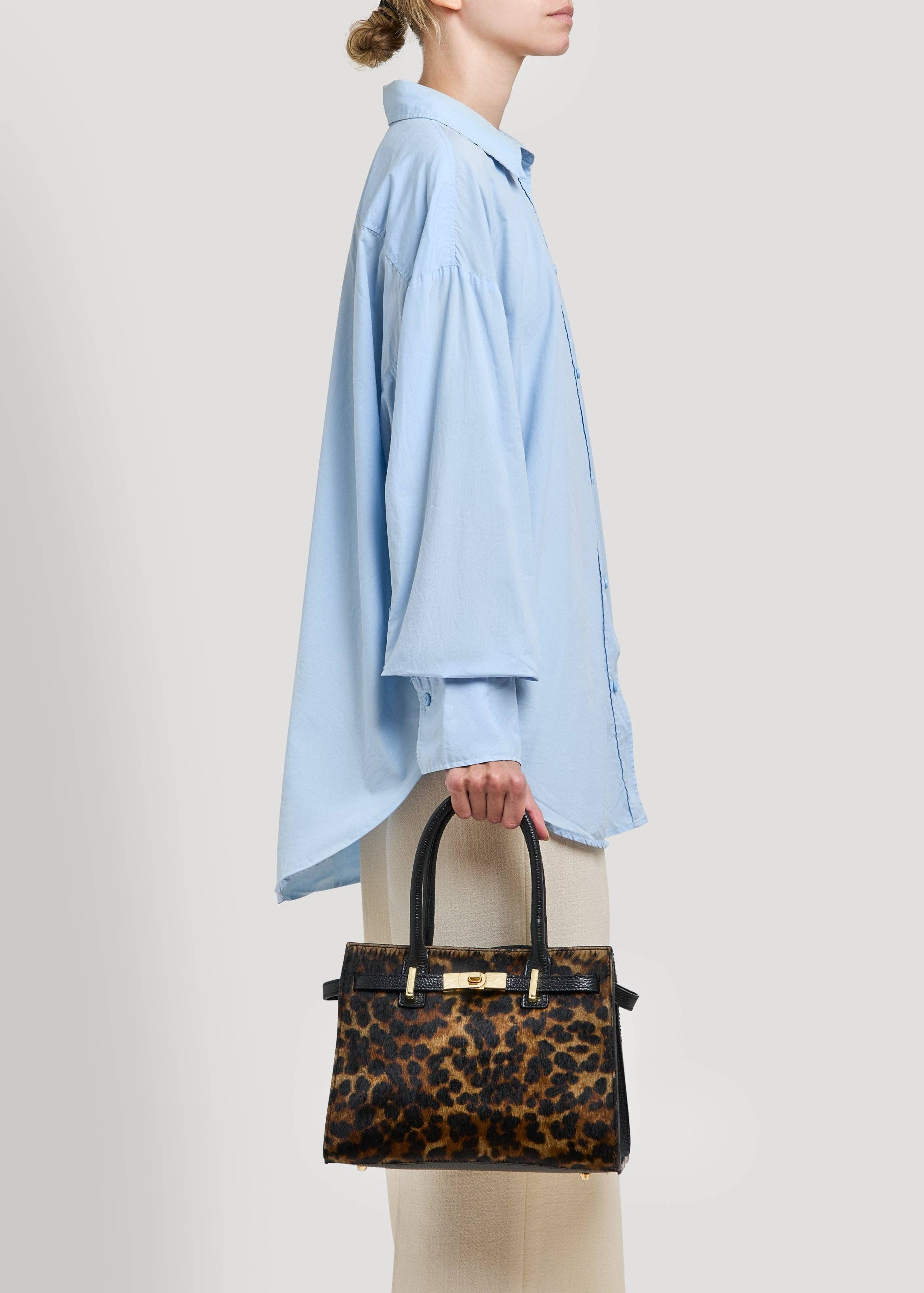 Voemièn - Venta al por mayor Bolso con asas - Mujer - Bolso Edición Limitada Grace en Piel de Potro con Estampado de Leopardo6