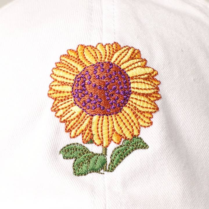Fashion City - Wholesale Baseball Cap - Women's - Sunflower Embroidery Baseball Cap Hat14
