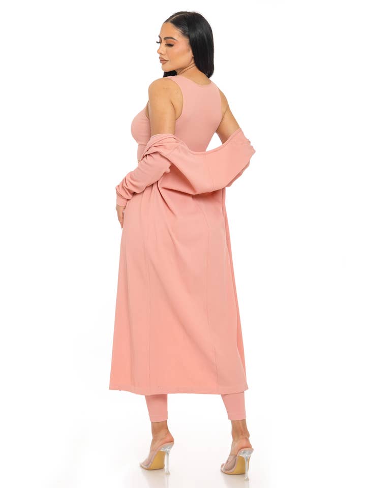 Lime All the Time - Wholesale Activewear set – Women′s - 3 Pc Seamless Tank top/Legging/Cardigan Yoga Active Wear Set10