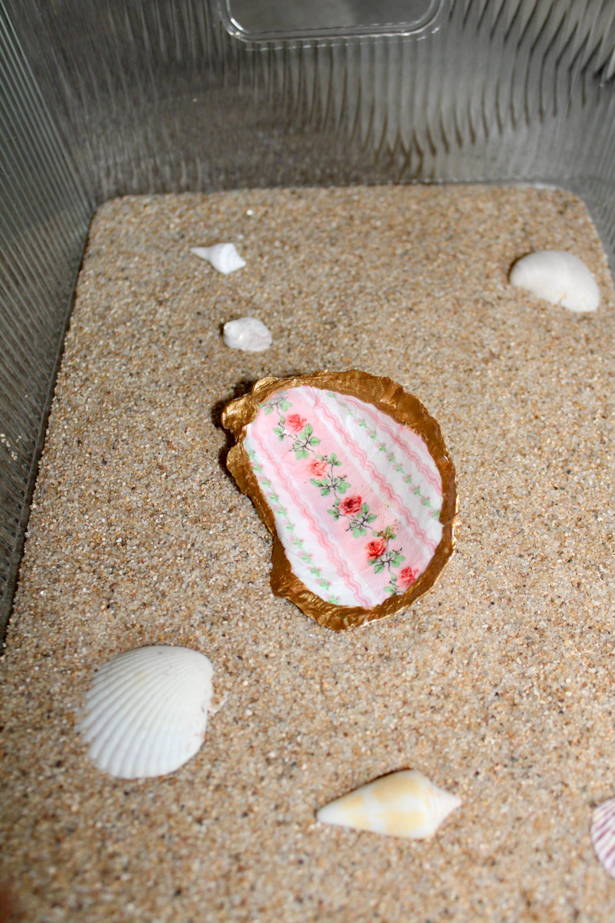 Coastal Collective Co. - Wholesale Jewelry Dish - Decoupaged Shabby chic shell ring dish2