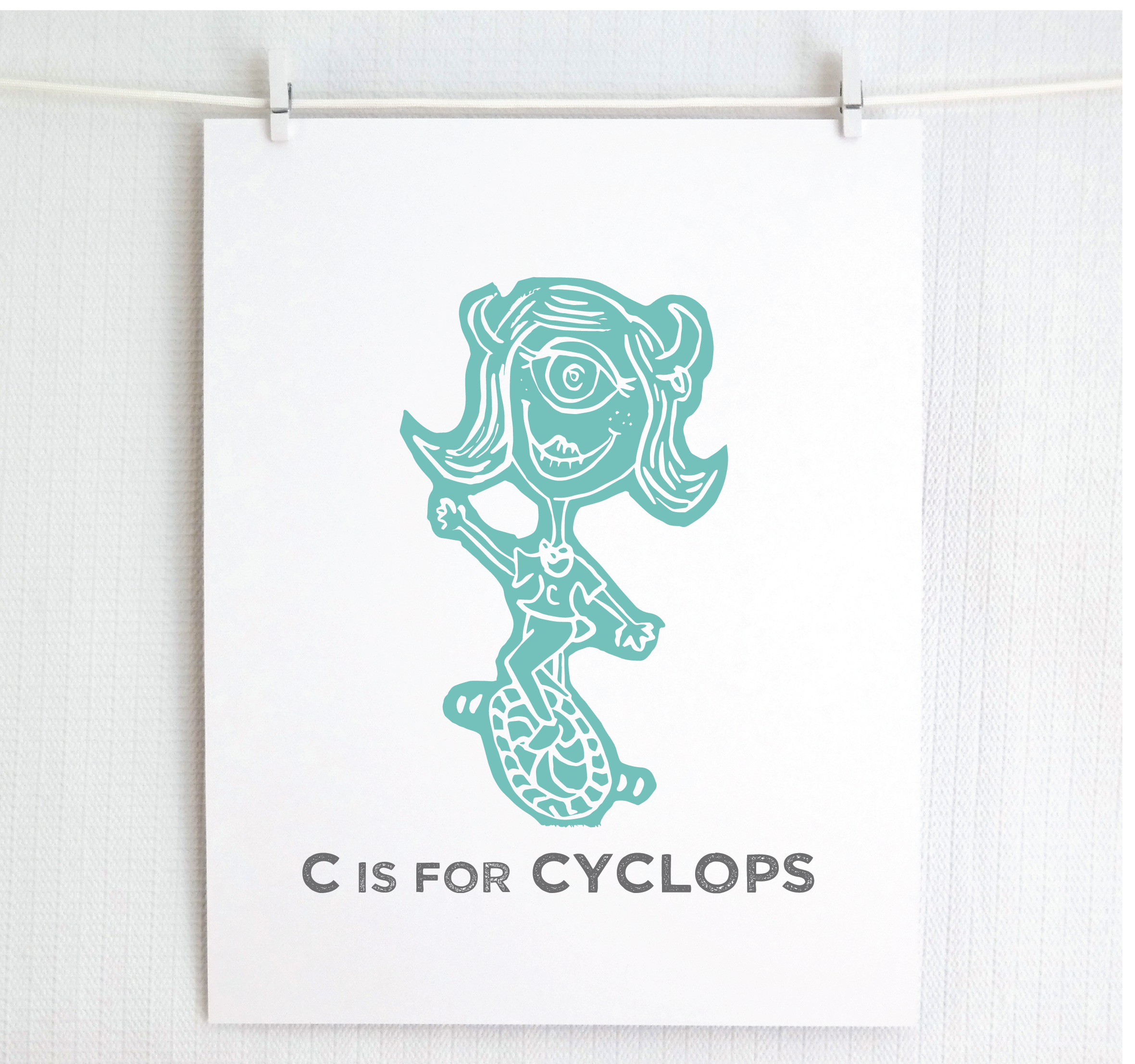 Jamie Palmer Keating - Wholesale Art Print - C is for Cyclops Illustrated Print16