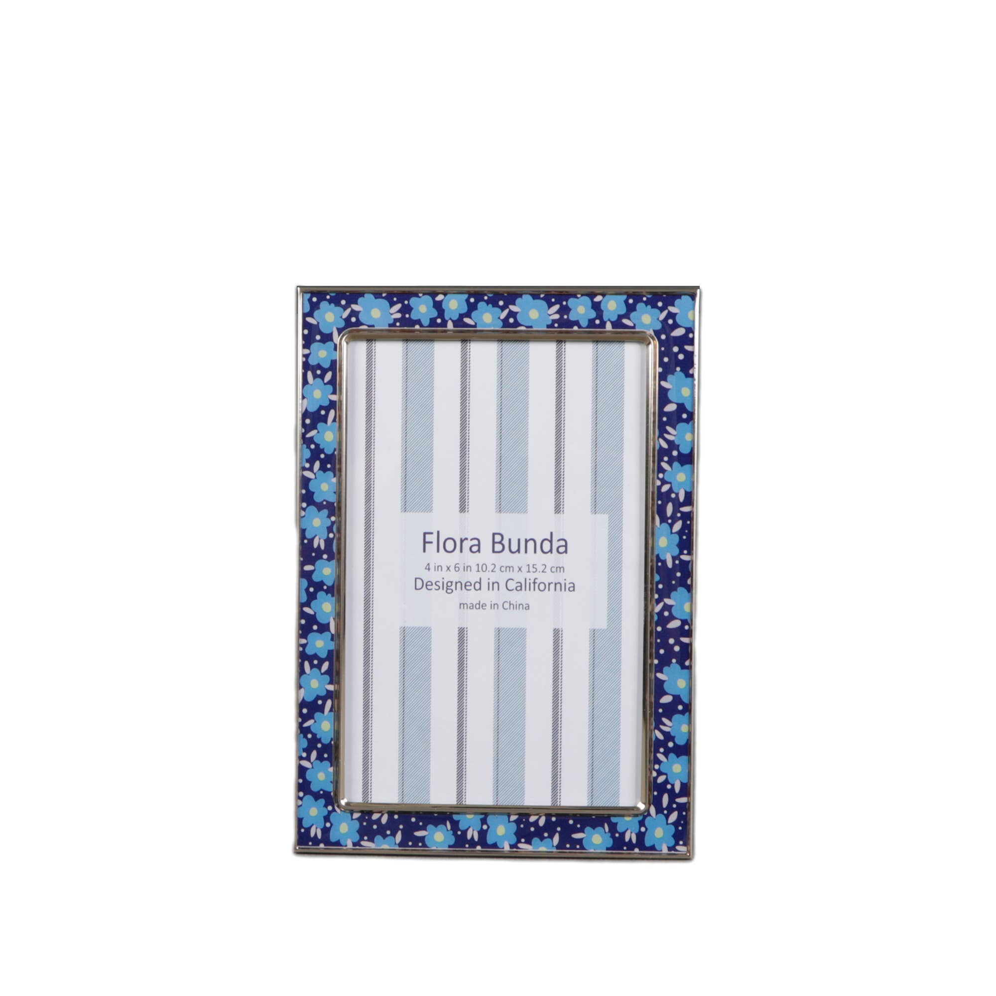 Flora Bunda Inc - Wholesale Picture frame - 4x6 Blue Floral Aluminum Picture Frame