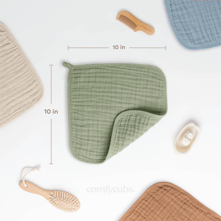 Comfy Cubs - Wholesale Wash cloth – Child & baby - Muslin Baby Washcloths, Soft 10"x10" Cotton by Comfy Cubs34