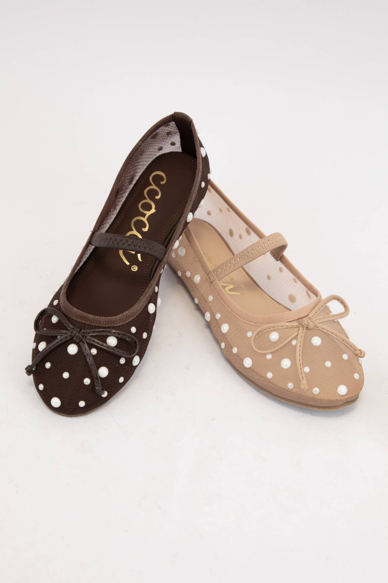 CCOCCI - Wholesale Flats - Women's - CCOCCI MINI PACK CARLY SHEER MESH WITH PEARL EMBELLISHMENT1