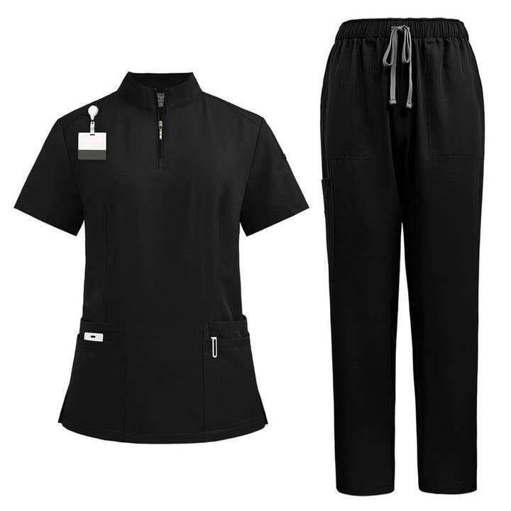 Plush Looks - Wholesale Top & Pant Set (NOT Loungewear) - Women's - Short Sleeve Straight Leg Scrub Suit7