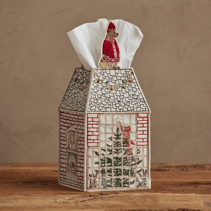 Home for the Holidays Tissue Box Cover for wholesale by Coral & Tusk