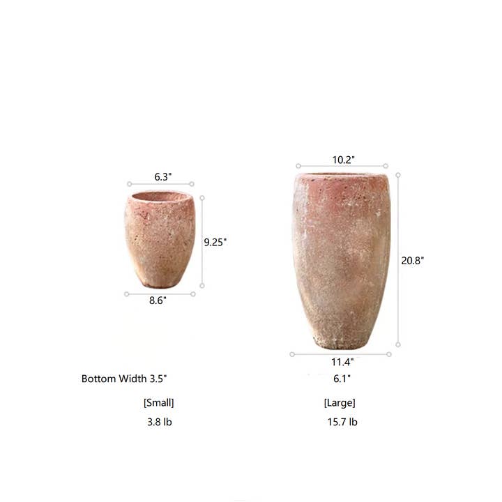 Rustic Reach - Wholesale Plant Pot - Distressed Cement Plant Pot Tall