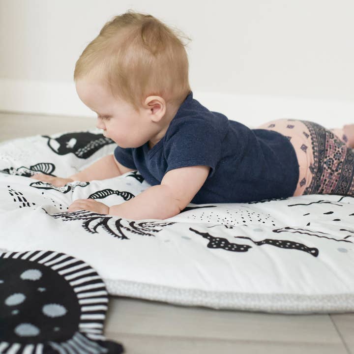 Wee Gallery - Venta al por mayor Alfombrilla para jugar - Niños y bebés - Alfombra de Juego Oceánica - Alfombra de Suelo Acolchada para el Tiempo Boca Abajo del Bebé2