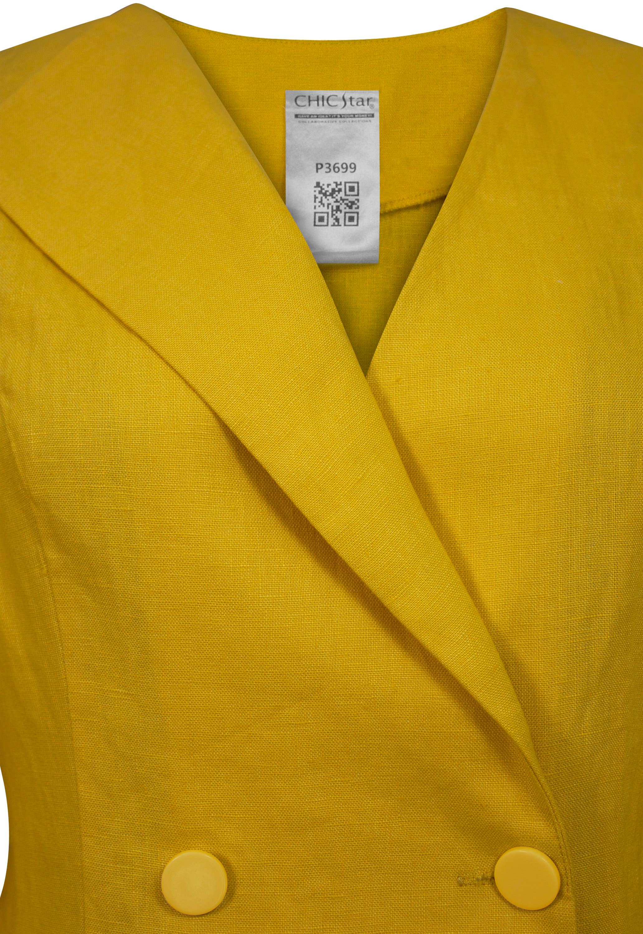 CHIC STAR – wholesale Blazer - Dam – Chic Star Plus Size Linne Asymmetrisk Kavaj I Grön 0421245