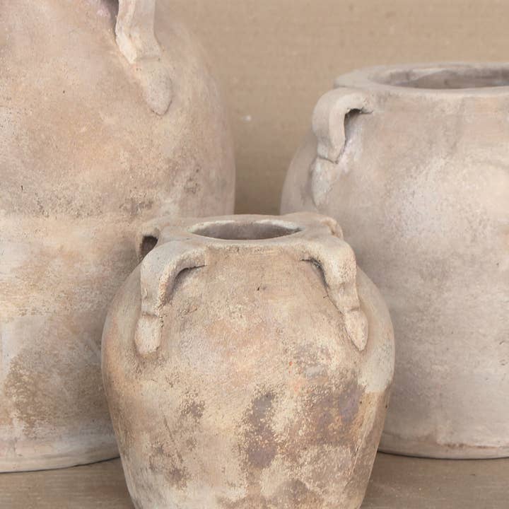Luxe B Co - Wholesale Vase - Blanc Beige Wash Vase With Handles Small8