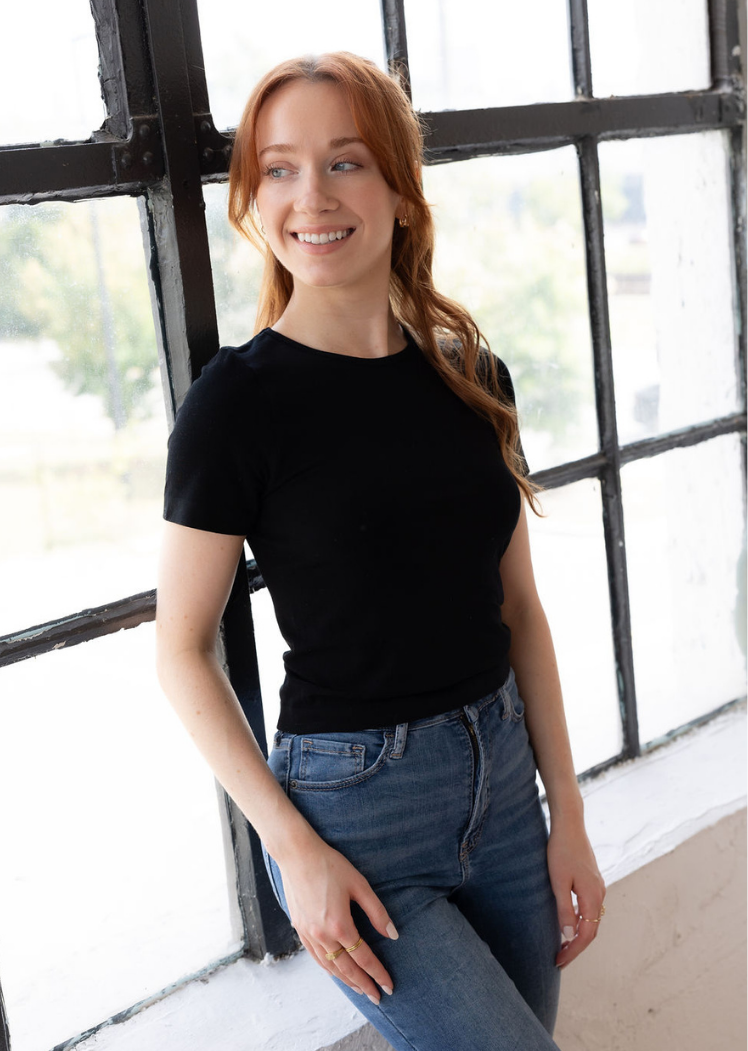 ELIETIAN – wholesale Knit top – Women's – Short Sleeve Waist Length Top1