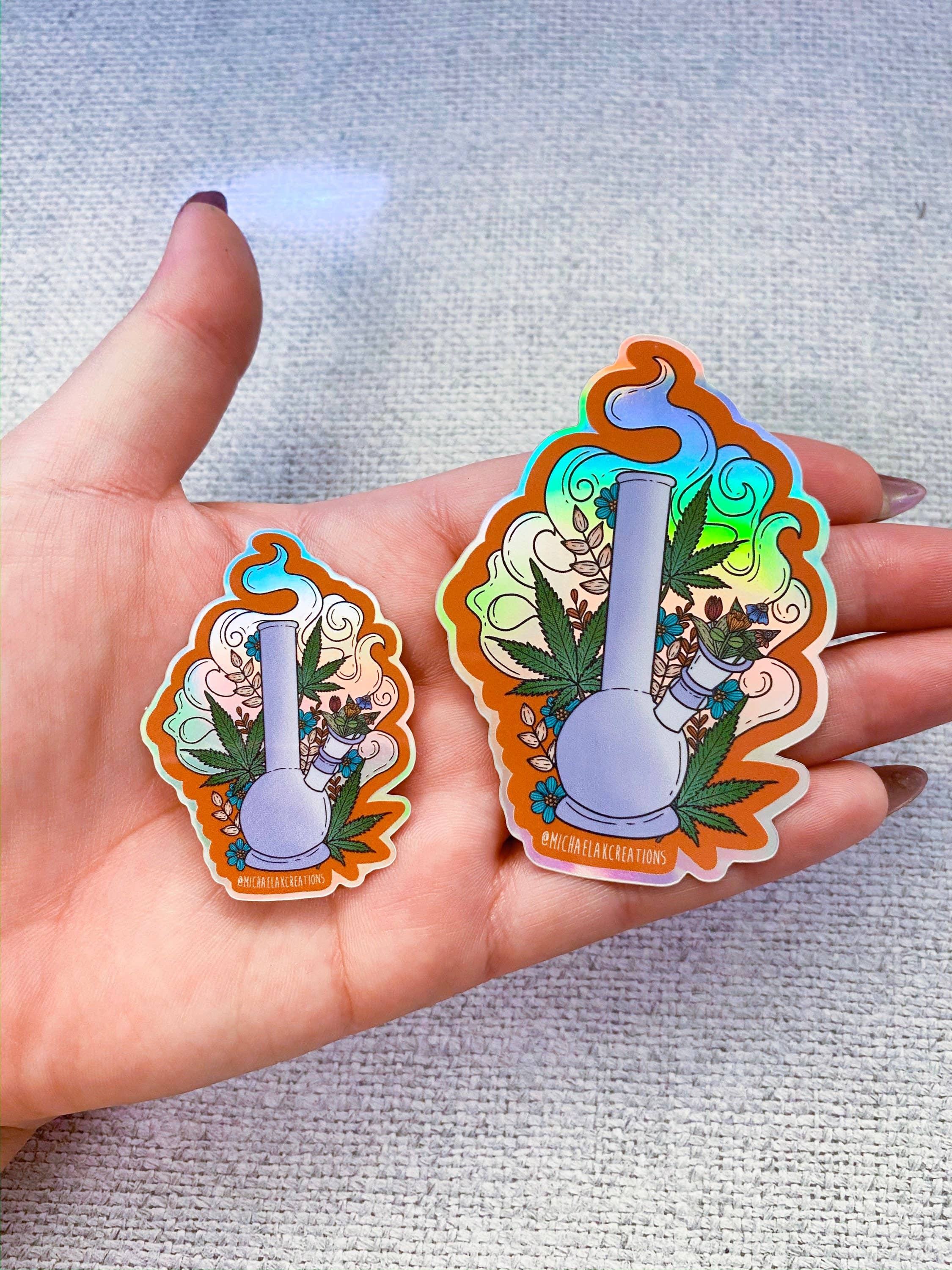 Michaela K Creations – Großhandel Aufkleber – Bong Aufkleber | 420 Sticker | Aufkleber für Hydroflask | Blume1